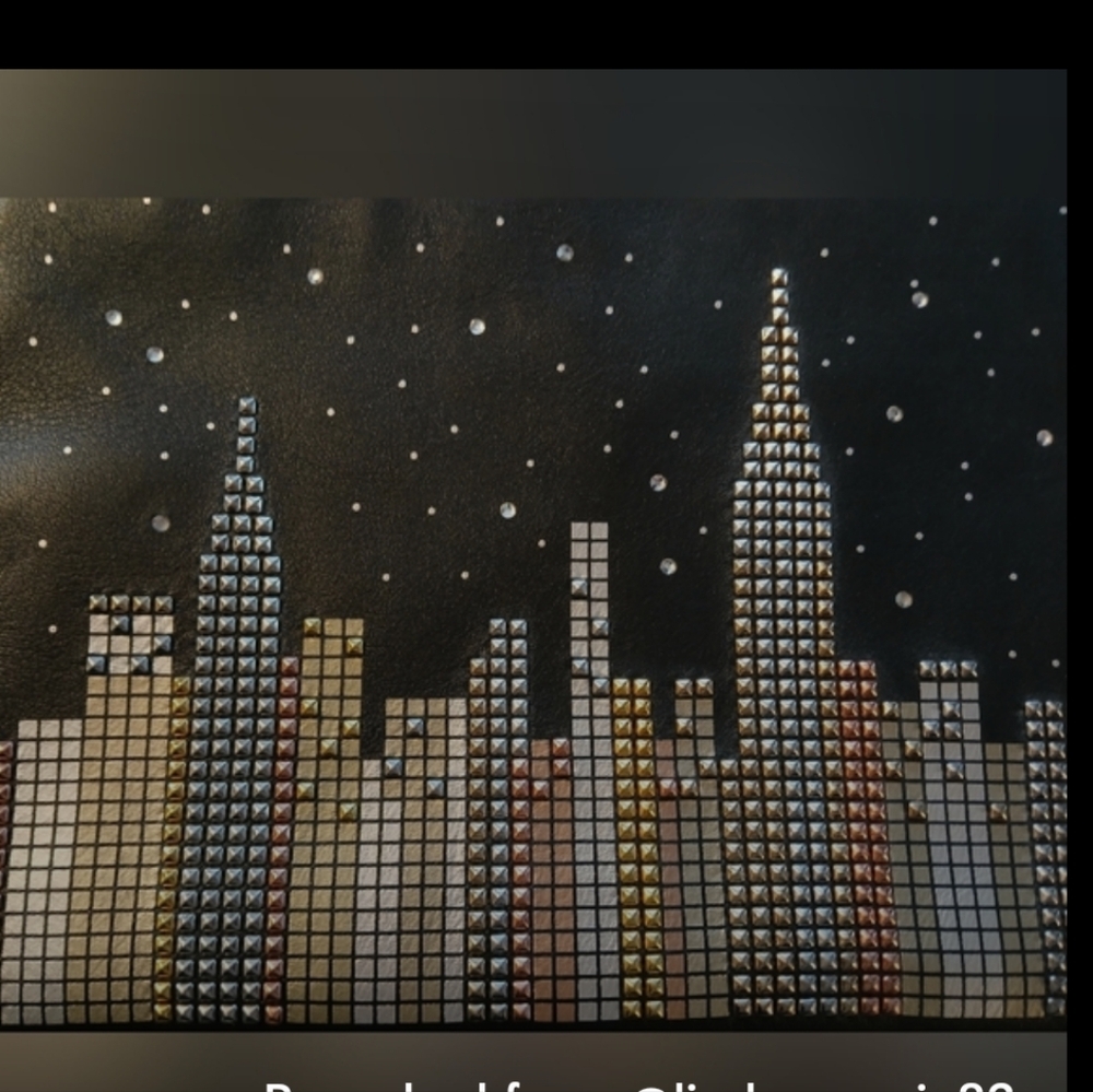 Kate Spade Glitzy Ritzy Skyline Willa Pouch Clutch Black Excellent Condition - Picture 3 of 9